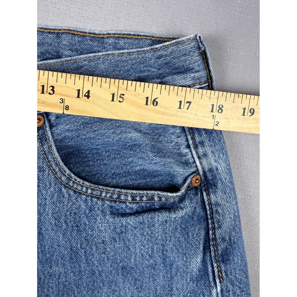 Levis 501 Original Fit Straight Leg Button Fly Blue Denim Jeans Mens 36x36 - Picture 4 of 12